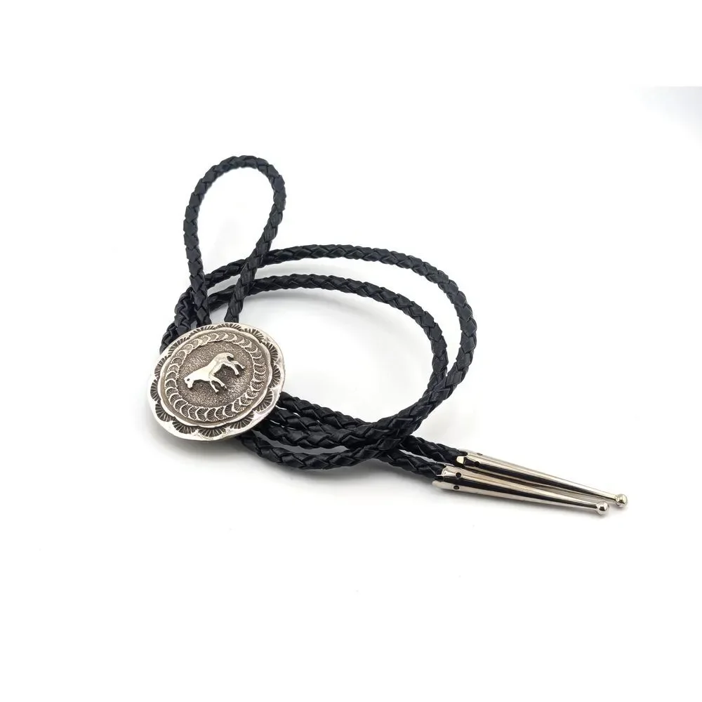 Bolo Tie‎ for Men, Sterling Silver, Horse Design Handmade***